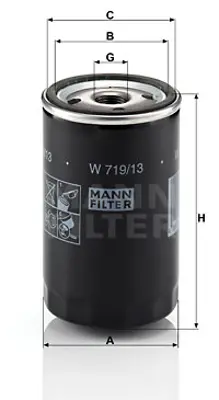 MANN FILTER W719/13 Yag Filitresi W201 90>93 W124 86>92 S124 85>92 W126 85>91 R129 89>93 