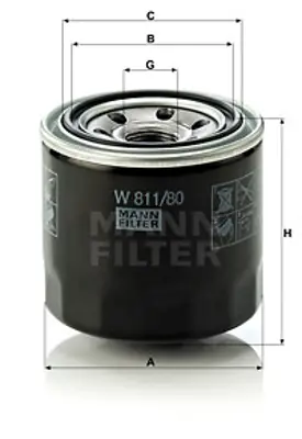 MANN FILTER W811/80 Yag Filitresi Accent Getz Elantra Cerato Rıo Ceed Hyundaı Kıa Tum Benzınlı Bınekler 