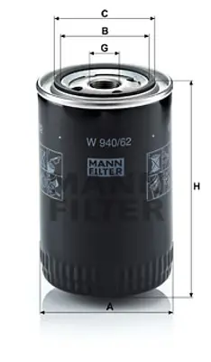 MANN FILTER W940/62 Yag Filitresi Ducato 2,3 Jtd Boxer Iı Jumper Iı 2,8 Hdı Daıly Iıı (02 06) 