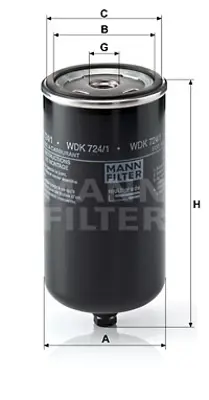 MANN FILTER WDK724/1 Yakıt Filitresi Man F90 19.422 D2866 90>96 F2000 19.423 D2866 94> 19.463 D2876 94> 19.464 D2876 98> 1 