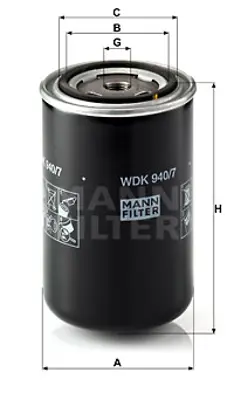 MANN FILTER WDK940/7 Yakıt Filitresi Iveco 440 / 260 / 190 Stralıs Hı Way 410 / 380 / 400 / 720 Trakker 13> 320 / 340 / 45 