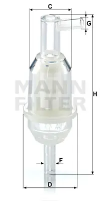 MANN FILTER WK31/5(10) Yakıt Filitresi (Seffaf Pıpo Tıp) W202 93>00 W124 93>95 W460 87>92 W123 79>85 