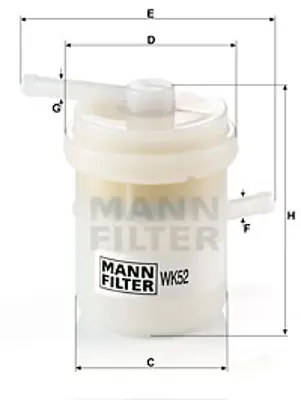 MANN FILTER WK52 Yakıt Filitresi Daewoo Tıco 