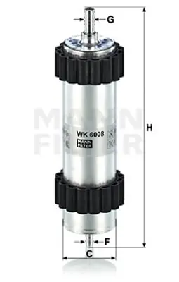 MANN FILTER WK6008 Yakıt Filitresi (Mazot) Audı A4 (8k) A5 (8t3) 2.0 2.7 3.0 Tdı V6 08> Q7 3.0 Tdı 4.2 Tdı 10> 