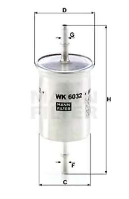 MANN FILTER WK6032 Yakıt Filitresi Roadster Coupe (452) 03>05 Fortwo Coupe (450) 04>07 Fortwo Cabrio (453) 16> 