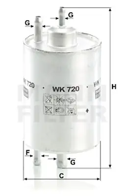 MANN FILTER WK720 Yakıt Filitresi W202 97>00 W203 02>07 Cl203 02>08 C209 02>09 W210 97>00 W220 98>05 