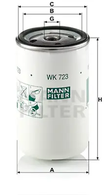 MANN FILTER WK723 Yakıt Filitresi Scanıa 3-Serı 93/113 90>96 143 88>96 / Guleryuz Cobra 