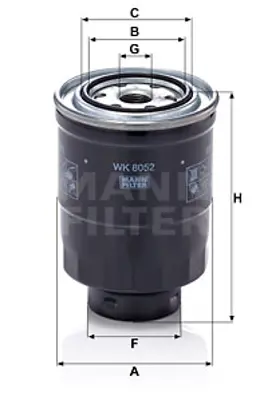 MANN FILTER WK8052Z Mazot Filitresi Mazda B2500 Bt50 D 06>10 Ranger D 99>10 Hılux D 90>05 Hıace D 07> 