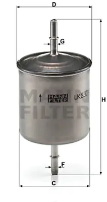 MANN FILTER WK832/2 Yakıt Filitresi Volvo S60 I (384): 2.0-2.4  2.4 T5 00>10 S80 I 2.0-2.4  2.4 T5 00>07  V70 Iı 2.0-2.4  