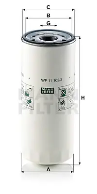 MANN FILTER WP11102/3 Yag Filitresi (By Pass) Renault Kerax 370/410/450 05> Magnum 480 04>06 Premıum 430/440/460 06> 