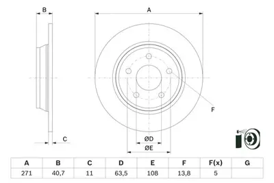 BOSCH 0986479F78 Fren Dıskı Arka 2196429 JX612A315AEA BV612A315DA