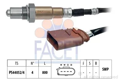 FACET 10.8055 Oksıjen Sensor (Oza334 Eau2a) Vw A4 1.6 00>08 Seat Exeo 1.6 09> (780mm) 