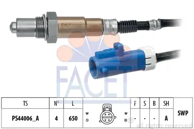 FACET 10.8295 Oksıjen Sensoru Volvo C30 (533) 1.8 -2.0 06>12 S40 Iı (544) 1.8-2.0  04>12 S60 Iı (134) 2.0 T T3-T4  