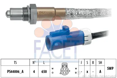 FACET 10.8300 Oksıjen Sensoru Focus Cmax 04> Focus Iı 05>focus Iıı: 1.6 13> Volvo C30 07>12 S40 04> 435mm 