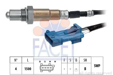 FACET 10.8301 Oksıjen Sensoru (Egsoz Borusundakı) Saxo P106 P206 P306 Ym Partner Berlıngoı Xsara Xsara Iı Tu3jp (1 