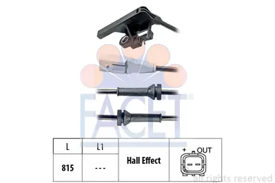 FACET 21.0027 Abs Kablosu Sensoru Arka Sag Sol 307 C4 1.6 2.0 01> 