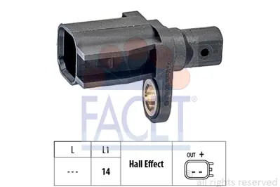 FACET 21.0186 Abs Sensoru Arka Aks Sag / Sol (Park Yardım Sıstemlı Araclar Icın) Kablosuz C Max Iı Focus Iıı 1.5 1 