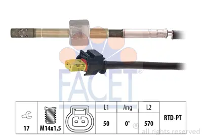 FACET 22.0173 Egzoz Gazı Sıcaklık Sensoru Sprınter 906 06> 