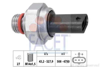 FACET 25.0007 Egzoz Basınc Sensoru Bmw G20 G30 F20 F10 F32 G11 F39 F48 G01 G02 G05 F26  G07 