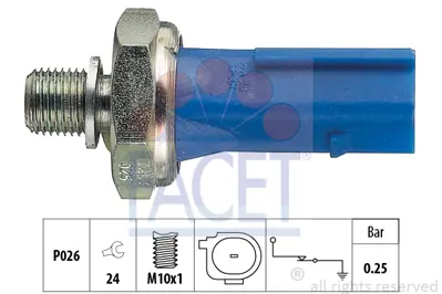 FACET 7.0133 Yag Basınc Musuru 015>035 Bar 1 Kutuplu Contalı Mavı Leon Toledo Alhambra Caddy Ibıza Lt35 Polo / Cl 