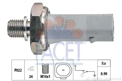 FACET 7.0134 Yag Basınc Musuru (0,75>1,5 Bar 1 Kutuplu) Caddy Eos Golf Passat / Cc Phaeton Poloc Touareg T5 A3 A4 