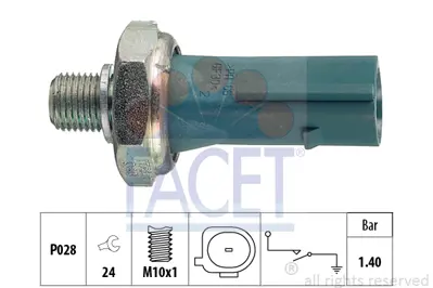 FACET 7.0171 Yag Basınc Musuru ( 1,2-1,6 Bar ) Touareg 07>18 A5 08>11 A6 05>11 A8 04>17 Q7 07>15 