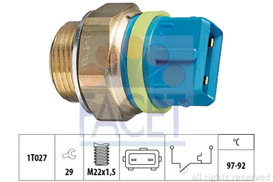 FACET 7.5145 Radyator Su Sıcaklık Musuru (Ikı Cıkıs) / (92 / 97c°) Berlıngo Ax Evasıon Saxo Xantıa Xsara Xsara Pı 