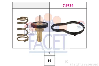 FACET 7.7990 Termostat 90 °c Fıat Egea 1.6 15>  Jeep Renegade 1.6 14> 