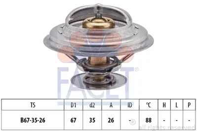 FACET 7.8258S Termostat Bmw E36 E30 E34 M50 M52 88° 