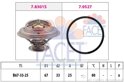 FACET 7.8301 Termostat Bmw M41 M51 E34 E36 E38 E39 Range Rover 2 94>02 Opel Omega B Rover 800 90>99 