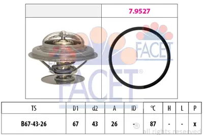 FACET 7.8385 Termostat 87 °c (M102, M103, Om615, Om904) 190 W201 85>93 W202 93>00 W124 88>93 W210 96>02 W140 93>9 