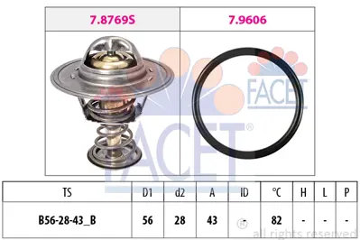 FACET 7.8413 Termostat 82 Derece Starex Tcı 2001 -> H100 Kamyonet 1997 -> / Bongo K2500 Tcı 2004 -> Pregıo Tcı 2 