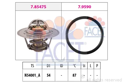 FACET 7.8547 Termostat 87° Golf V-Vı-Plus-Jetta Iıı-Passat-Scırocco-Tıguan-A3-A4-A6-Altea-Leon-Toledo 2,0 Tdı 