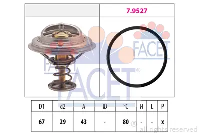 FACET 7.8549 Termostat 80°c (M116, M117, M119) W124 93>95 W126 85>91 W140 91>98 R129 92>01 