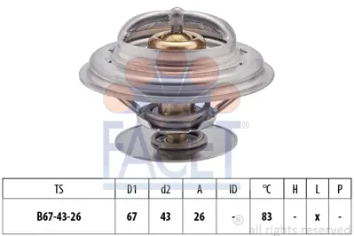 FACET 7.8625S Termostat (83°) Actros Mp2-Mp3/Atego/Axor/Sk-Mk-Ng-Lk-Lp Serı/Conecto/Travego/Tourısmo/O303-O403-O40 