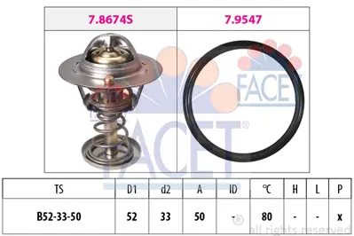 FACET 7.8674 Termostat Yarıs 1,0 1999-2005 Daıhatsu Srıon 1,0 2000-> 1,3 2005->107 C1 Aygo 1.0 06> ( Contalı ) 