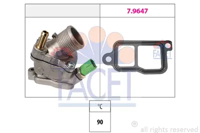 FACET 7.8732 Termostat Volvo C 30 C 70 Iı S 40 Iı S 60 I S 60 I Awd S 80 I S 80 I Awd V 50 V 70 Iı V 70 Iı Awd X 