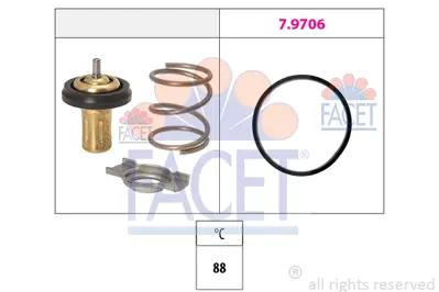 FACET 7.8822 Termostat 88 °c Egea 500l 500x 1.6d Jeep Renegade 1.6 2.0 Crd Jeep Grand Cherokee 2.0 Crd Alfa Romeo 