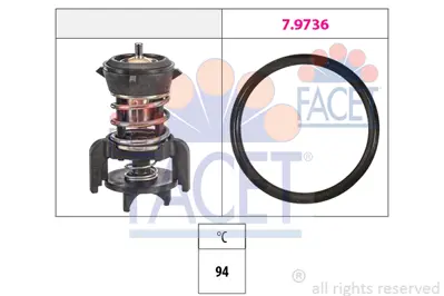 FACET 7.8933 Termostat 94 º A1 A3 Q2 Q3 Tt Ateca Ibıza Leon Toledo Kamıq Karoq Kodıaq Octavıa Superb Yetı Arteon  