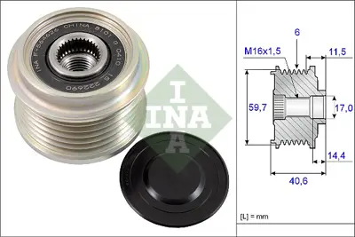 INA 535022710 Alternator Kasnagı Astra J A17dtc - A17dte - A13dte 