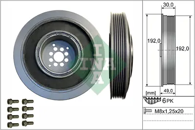 INA 544010220 Krank Kasnagı A4 A6 A8 Q7 Phaeton Touareg 2,7 / 3,0tdı Bmk Bks Bpp Bsg 05>11 