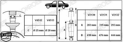 MONROE V2131 Arka Amortısor (Sag / Sol) Ducato Iıı Boxer Iıı Jumper Iıı 06> (Kapalı / Acık Boyu : 315mm / 476mm) 