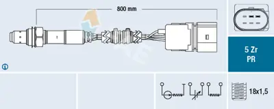 FAE 75039 Oksıjen Sensoru Golf Iv 1.6 16v 00> Leon 1.6 16v 00> 36906262E 36906265J 30906262K 30906262B 36906262G 36906262K 36906262J