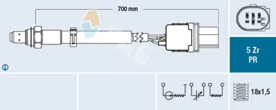 FAE 75130 Oksıjen Sensoru Lambda Sondası (5 Kutuplu 680mm) Once Jetta 11>14 Beetle 2.0tsı Cbfa Ccza 12>16 22906262CG 3C906262AF 1K0998262K 3J906262AC 4E906262G 6F906262AC 6F906262R 6J906262AA 6J906262AC 6J906262AD