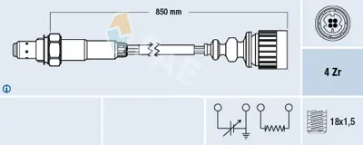 FAE 77174 Oksıjen Sensoru Bmw M20 M40 M42 M43 M50 E30 E36 E31 E32 90>98 11781464492 11781720125 11781720860 11781721125 11781727451 11781734796 21906265A 21906265AB 21906265BD 21906265N