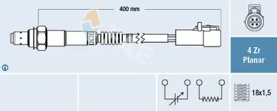 FAE 77253 Oksıjen Sensoru (Yesıl Kısa) Ford Fıesta 02>08 Mazda 121 Iıı (Jasm, Jbsm): 96>03 2 (Dy): 03>06 96537918 96424708 96424707 1618AL 161872 1628KN 96369687 9636968780 8946597216000 8946597217000