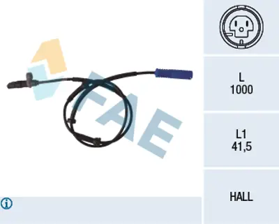 FAE 78076 Abs Sensoru Arka Bmw E39 96>04 25720 1165536 34520025720 34521165536 34526756377 6756377 35526756377 34521163957 1163957 454544