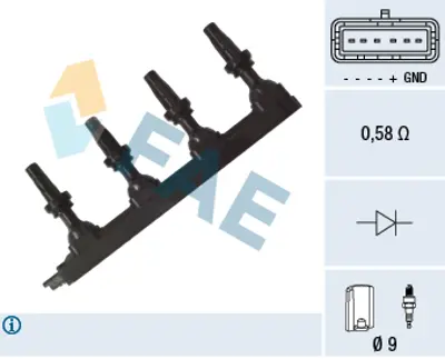 FAE 80271 Atesleme Bobını 301 308 T9 C Elysee Ec5 1.6 16v 9800251580 9674680380 CL156 96746803