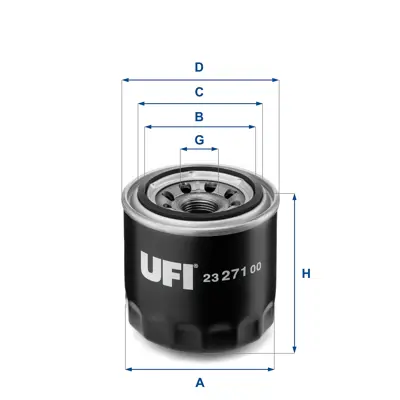 UFI 23.271.00 Yag Fıltresı Accent Getz Elantra Cerato Rıo Ceed Hyundaı Kıa Tum Benzınlı Bınekler 