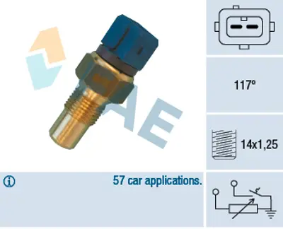 FAE 34440 Hararet Musuru (Mavı 118 Derece) Partner Belıngo Zx 1,4 8v P206 P306 Saxo Xsara Xsara Pıcasso 1,4 8v 